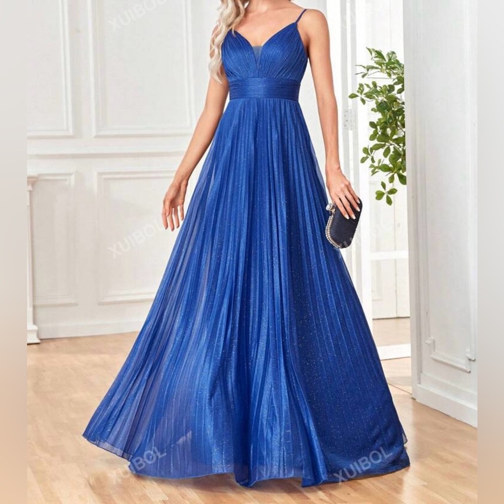 Sparkly Royal Blue Evening Gown, Size 8/10(Large)